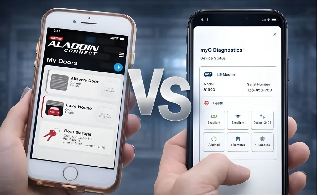 Smart App Systems Breakdown -Aladdin Connect vs myQ