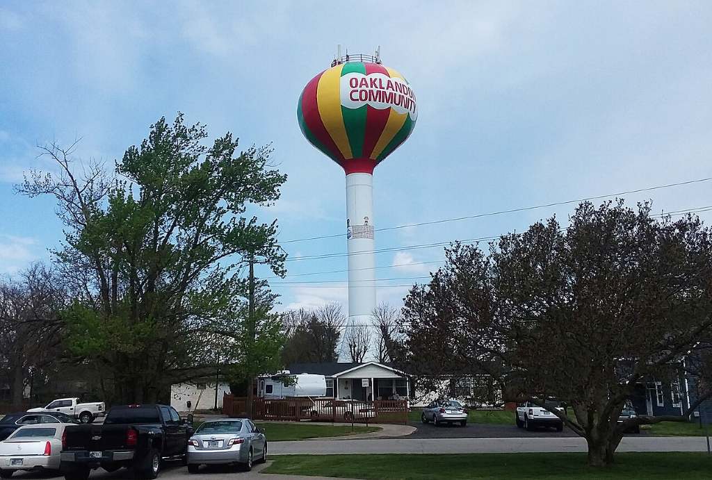 Water tower in Oaklandon, Lawrence Township, Marion County, IN