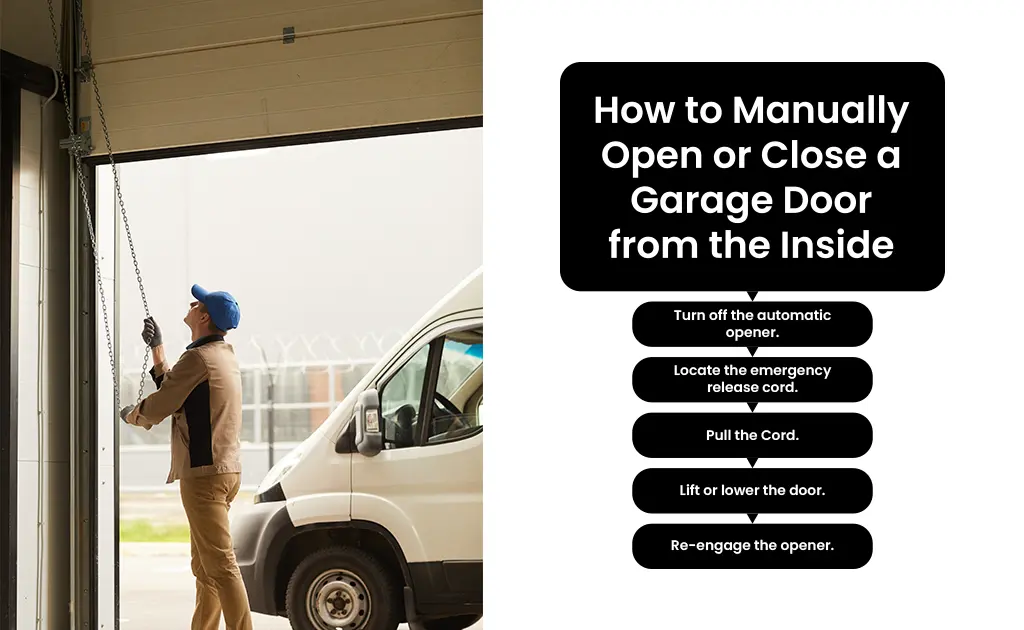 how do you close a garage door manually