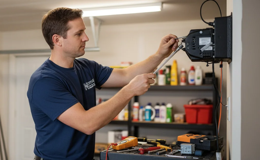 Brownsburg's Indiana Northside Garage Door Technician Working on a Garage Openers